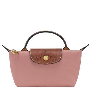 NEW Longchamp Le Pliage Original Pouch With Handle in Pink Tea - Recycled Canvas